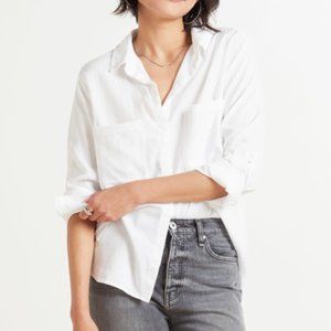 Cloth & Stone White Button Up Shirt Classic Two Pocket